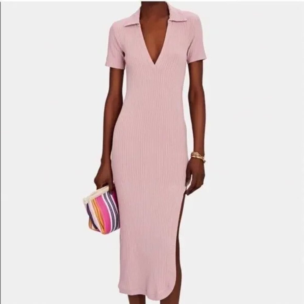 ALIX NYC Dusty Rose Spencer Short Sleeve V-neck Bodycon Midi Dress Sz XS